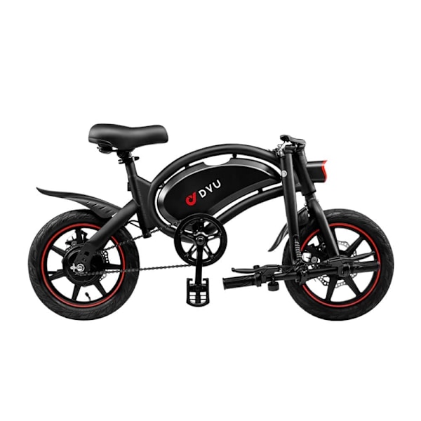 Mini Hopfällbar Elcykel DYU D3F, 14 Tum, Motor 36V 250W, Batteri 10Ah - Svart