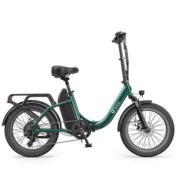 Elcykel DYU C9, cyklebar, 48V 250W motor, 15,6Ah batteri Grøn