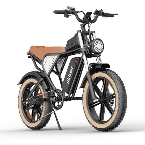 Elcykel Ridstar Q20 Luxe - 48V 20Ah Batteri - Retrostil - Brun