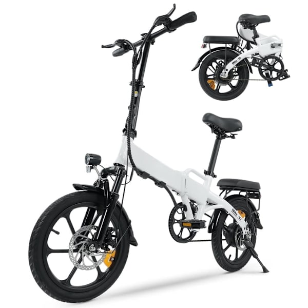 Taittuva sähköpyörä iSinwheel U3 - 16" - 500W 36V 7.8Ah - Musta Valkoinen
