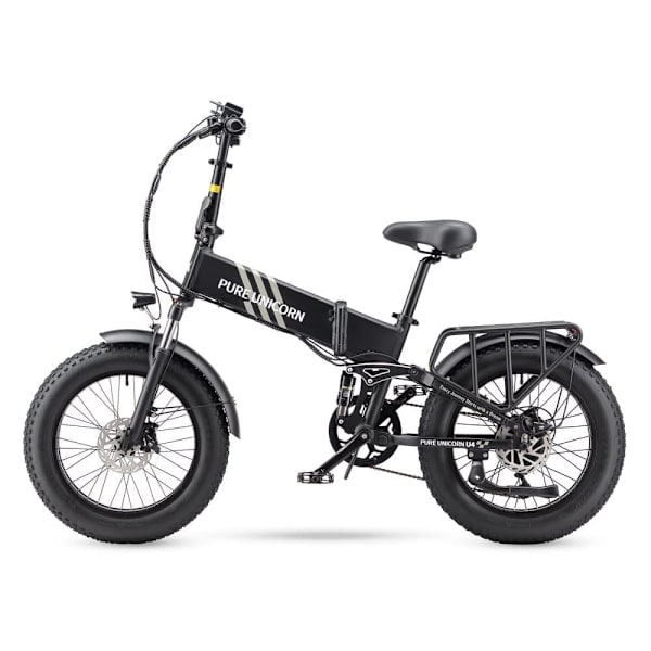 Taittuva sähköpyörä PURE UNICORN U4, 1000 W 15 Ah, fatbike, musta