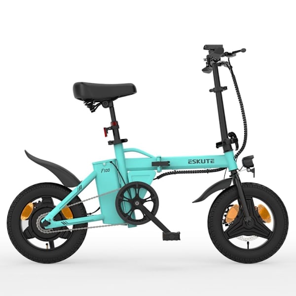 Mini foldbar elcykel ESKUTE F100, 14", 250W motor 36V 9Ah batteri, til piger