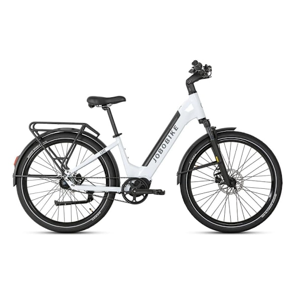 Älykäs kaupunkisähköpyörä JOBOBIKE Luxe, 250 W hiljainen käyttö, 36 V 15 Ah, tukisovellus Valkoinen