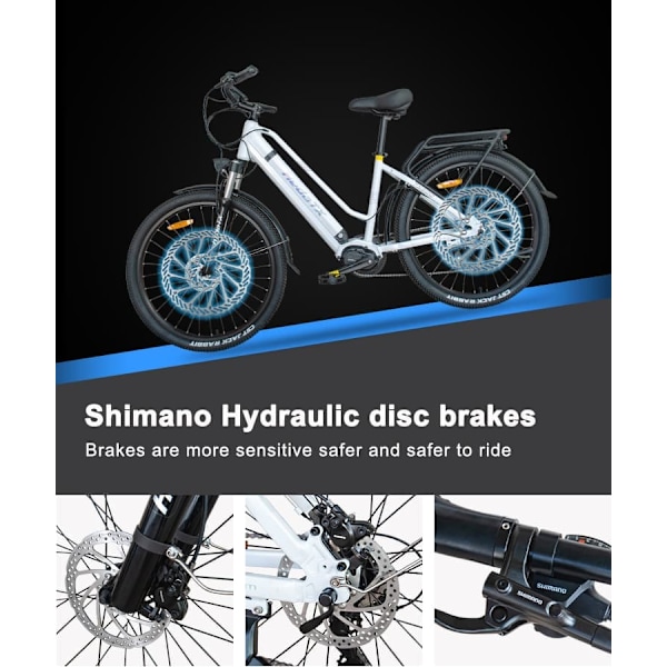Elcykel med servostyring HedaTX TX520, midterdrev 250W, 48V 13Ah batteri, 27,5", til bycykling