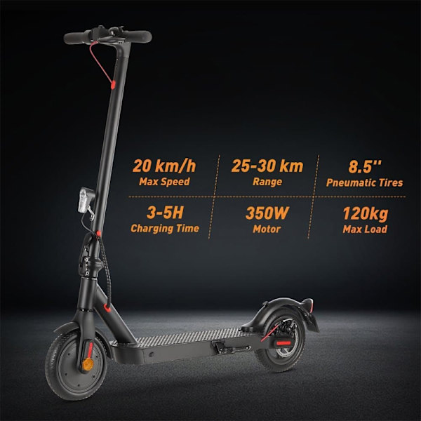 iSinwheel E9 Pro Elscooter - 8,5" - 350W 36V 7,5Ah - Appkontroll