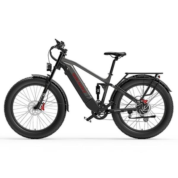 Sähkömaastopyörä Dukawey Silvertip8, 1000 W 52 V 20 Ah akku, 26” fatbike, katumaasturisähköpyörä