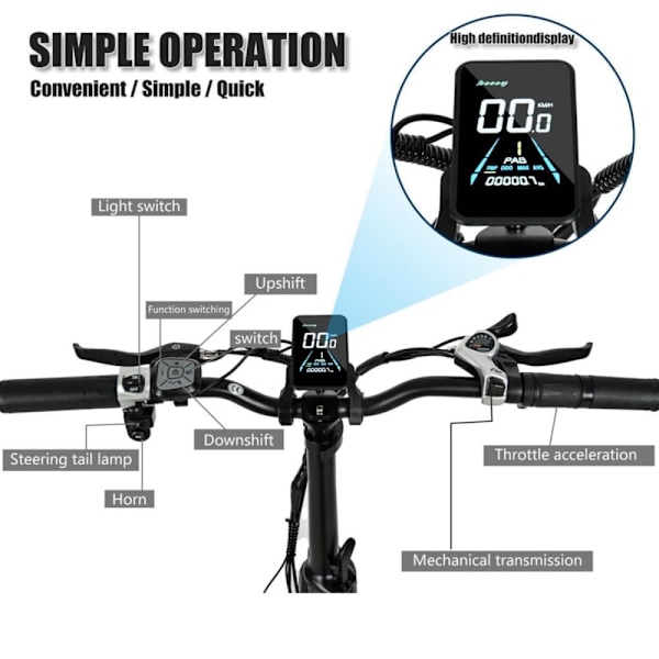 Sammenklappelig Step-Thru Elcykel CMACEWHEEL Y20, 750W 48V 18Ah, Fat Tire, Sort