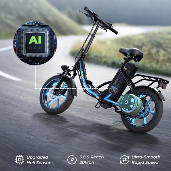 Kaupunkisähköpyörä iSinwheel U4, 36V 10.4AH 250W, 16" Foding-sähköpyörä - musta