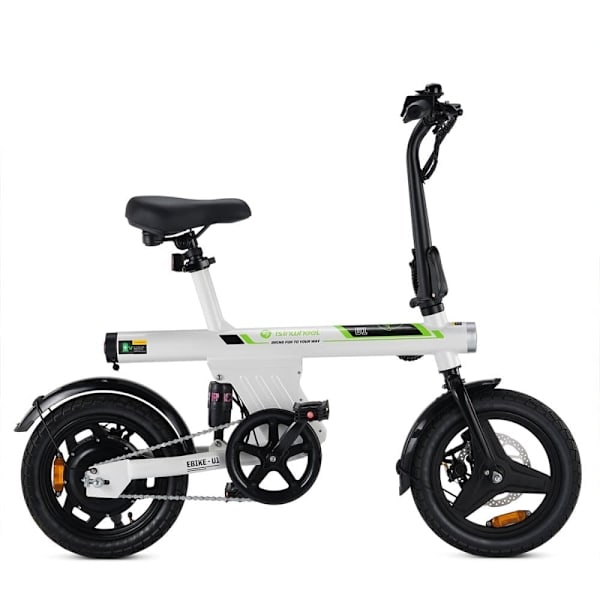 Elcykel för stad iSinwheel U1 14" 250W motor 36V 7.8Ah batteri Vit