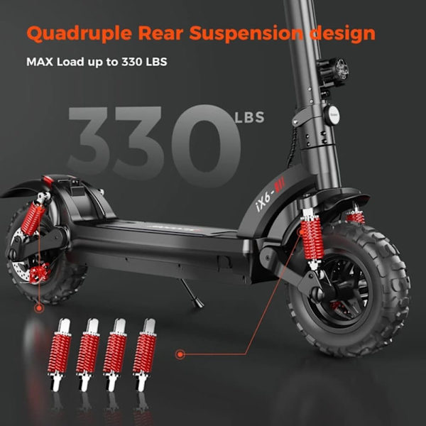 Motoriseret løbehjul iScooter iX6 - off-road - 11" - Motor 48V 1000W - 17,5Ah batteri