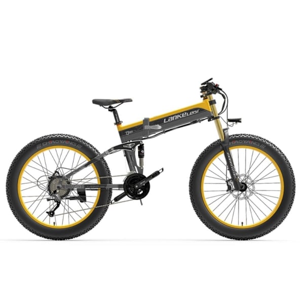 El-mountainbike LANKELEISI XT750 PLUS, STOR GAFFEL, Feta däck