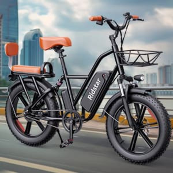 Elcykel RIDSTAR FM001, 2 sæder, 20", 1000W motor, 48V 15Ah batteri, tykke dæk