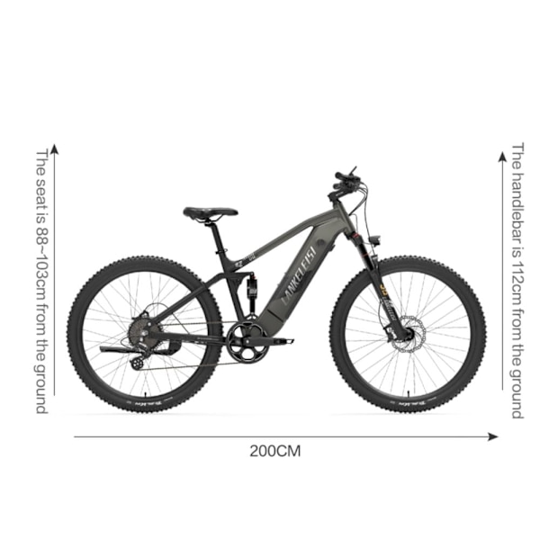 Elcykel Lankeleisi RX600 Pro, Motor 48V 250W, 20AH Samsung batteri, Shimano 8-speed