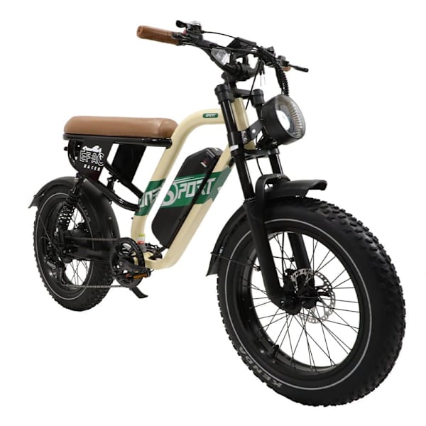 Moto-Style sähköpyörä Onesport W66, 500W moottori 65NM, tukisovellus, beige