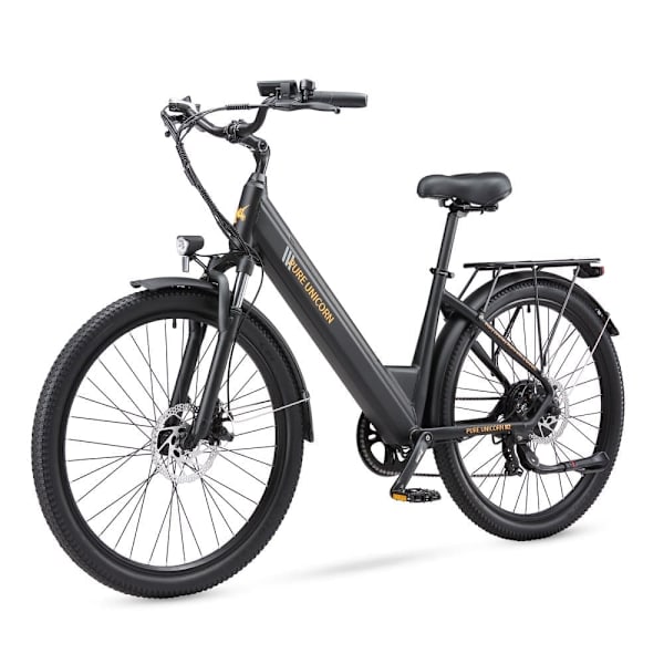 PURE UNICORN U2 27,5" elcykel, step-thru, 48V 12,8Ah batteri Sort