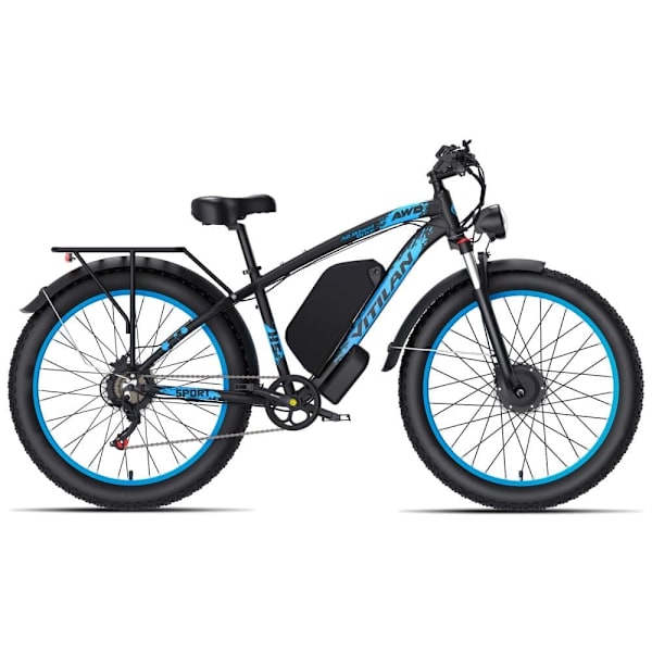 Elcykel Vitilan H5, Dubbelmotor 2000W, 52V 25Ah Löstagbart Batteri, Feta Däckc