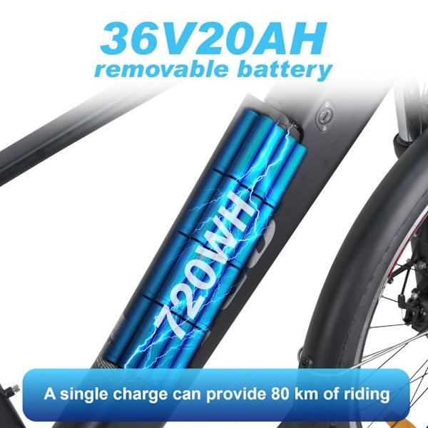 Elcykel TTGO M300, 250W momentsensor, 36V 20Ah, 27,5" til pendling og fritid