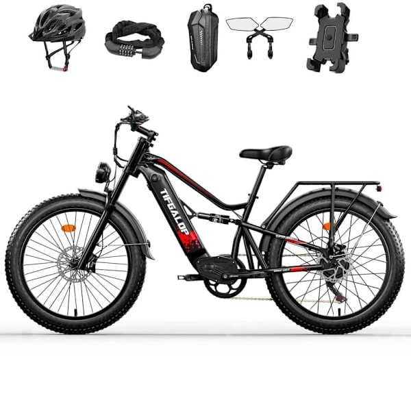 Tifgalop ES7 26" Elcykel med store dæk 750W 52V 19Ah Rækkevidde 40-90 km