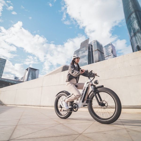 Elektrisk fatbike RZOGUWEX S9, 48V 25AH batteri, 1000W motor, 26", hvid