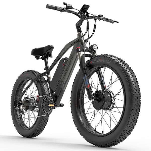 Elcykel LANKELEISI MG740 PLUS, Dubbelmotor 2000W, 48V 17.5Ah, 26″, Terräng