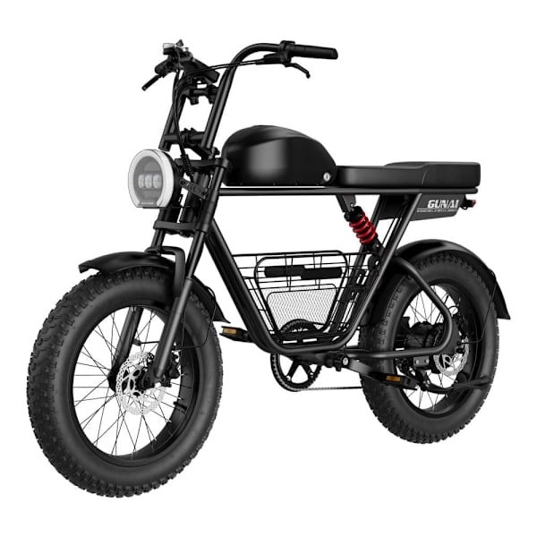 GUNAI T 20-tommer elcykel med tykke dæk, 48V 21AH batteri, bagagekurv, hydraulisk skivebremse