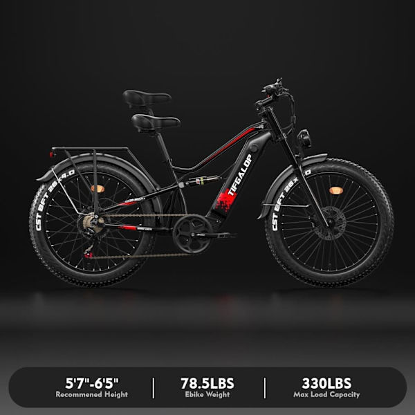 Tifgalop ES7 26" Elcykel med store dæk 750W 52V 19Ah Rækkevidde 40-90 km