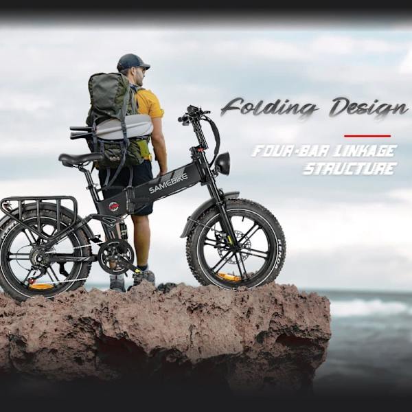 Hopfällbar terrängcykel SAMEBIKE RS-A02, Motor 1200W, Fullfjädring