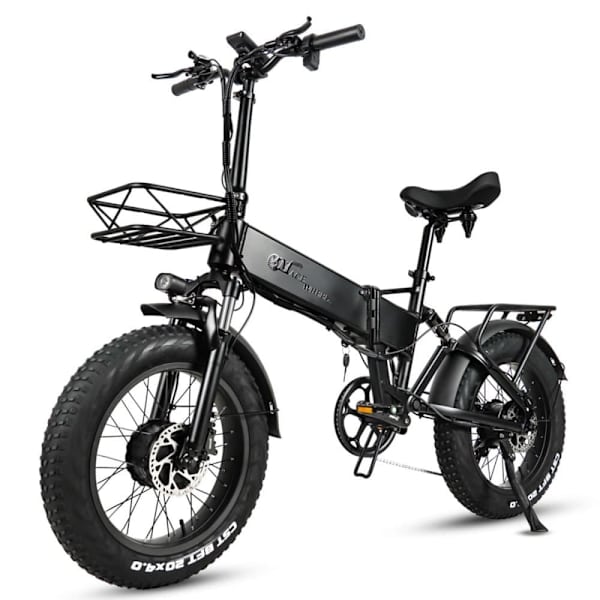 Sammenklappelig elcykel med fat CMACEWHEEL RX20MAXT, dobbelt motor 1500W, sort