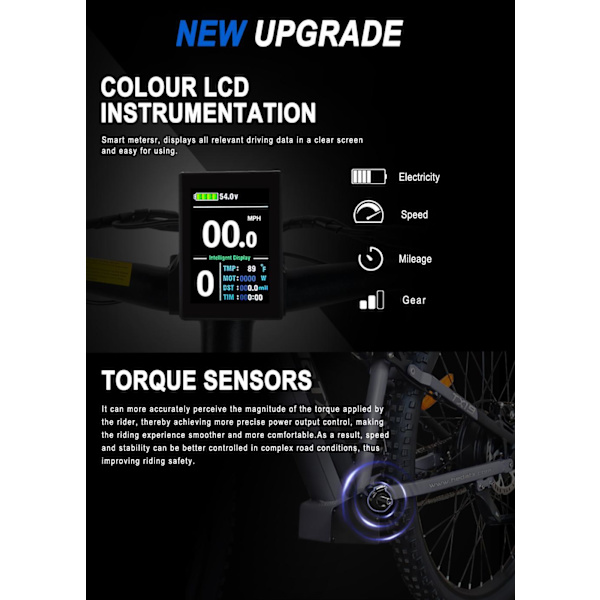 El-mountainbike HedaTX TX19, 29", 1000W motor 48V 19.2Ah batteri