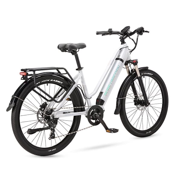 Elcykel PURE UNICORN U8, 48V 500W mitthjul, Samsung-batteri, vit för pendling