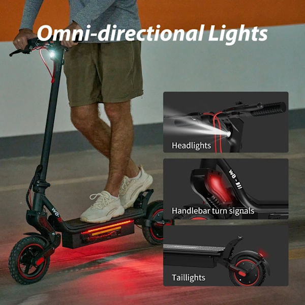 Sammenklappelig El-Scooter iScooter W8 - Motor 48V 500W - 9,3-tommer dæk - App-styring