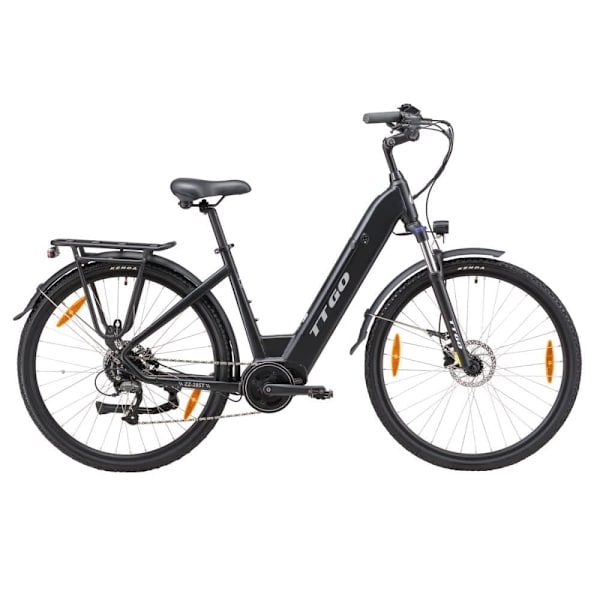 Elcykel TTGO ZZ-28ST, Bafang mittdriven 250W motor, 36V 20Ah Svart