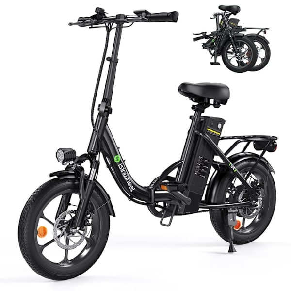 Kaupunkisähköpyörä iSinwheel U4, 36V 10.4AH 250W, 16" Foding-sähköpyörä - musta Musta