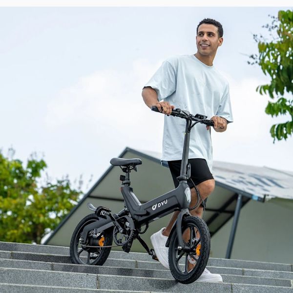 Urban Elcykel DYU A16, Motor 36V 250W, Kan køres på benzin, Sort