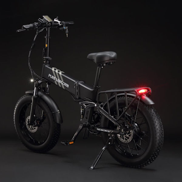 Taittuva sähköpyörä PURE UNICORN U4, 1000 W 15 Ah, fatbike, musta
