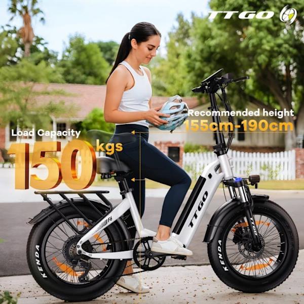 Taittuva sähköpyörä TTGO F6, 250 W, vääntömomentti 45 Nm, 25 Ah, vihreä