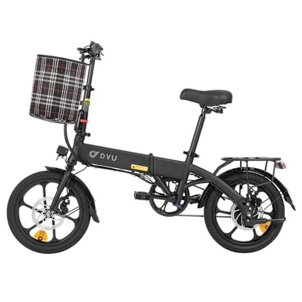 El-bycykel DYU A1F Pro, motor 36V 250W, fuldt foldbar, sort