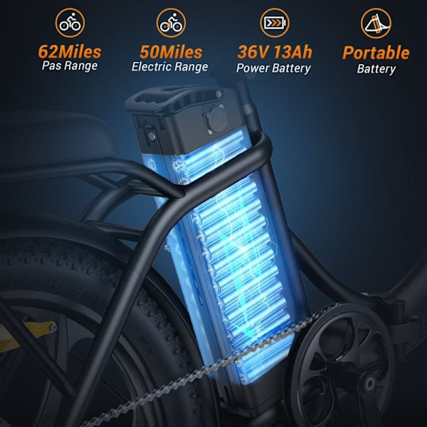 Taittuva sähköpyörä HillMiles MilePort1 - Moottori 36V 350W - 20" - 25 km/h
