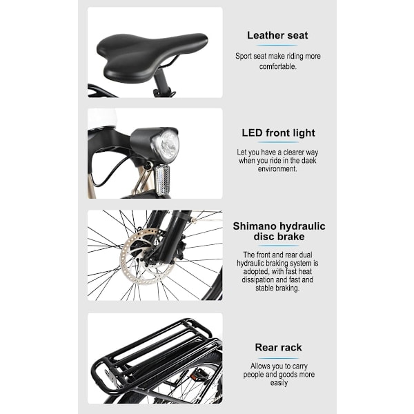 Elcykel för stadsbruk HedaTX TX10, 27,5", 500W motor 48V 19,2Ah batteri
