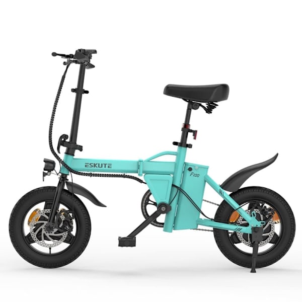 Mini foldbar elcykel ESKUTE F100, 14", 250W motor 36V 9Ah batteri, til piger