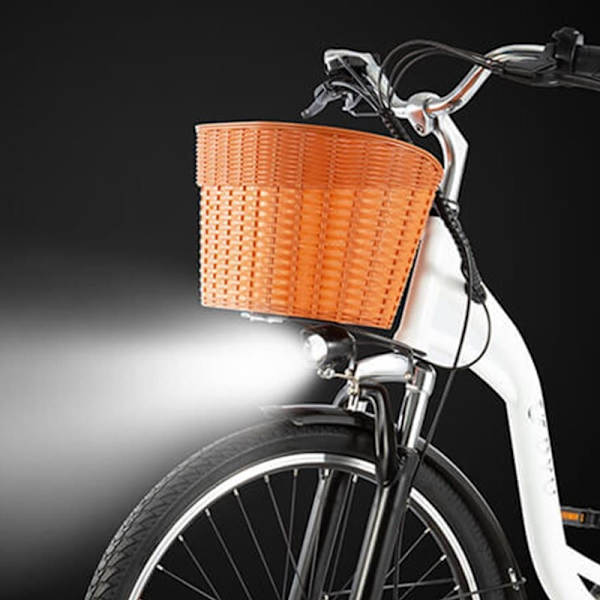 Retro elektrisk bycykel DYU C6, motor 36V 250W, med kurv og bagagebærer