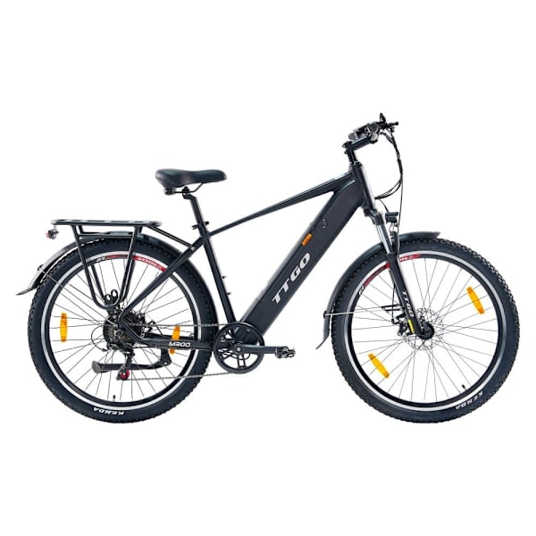 Elcykel TTGO M300, 250W momentsensor, 36V 20Ah, 27,5" til pendling og fritid Sort
