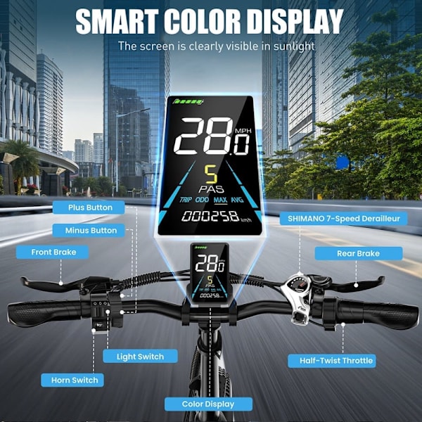 City Elcykel Vitilan U3 - Motor 48V 750W - Trin-igennem - Sammenklappelig