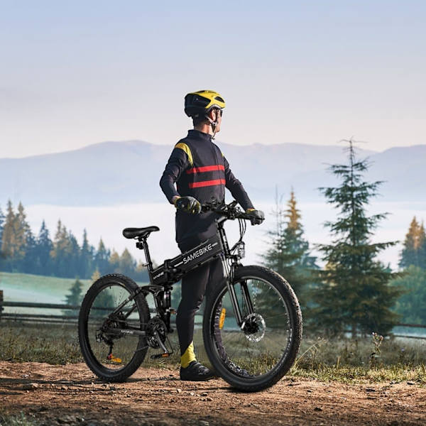 Taittuva sähkömaastopyörä SAMEBIKE LO26-II-FT, 900W 48V 14Ah, hydraulinen jarru