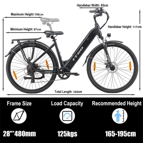 Sähköinen kaupunkipyörä TTGO HZ-28ST, 350W 36V 20Ah, Shimano 7S