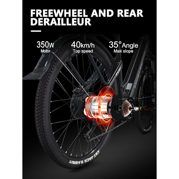 Elcykel Hedatx TXC10, Motor 48V 250W, 19.2Ah Batteri, 9 Växlar