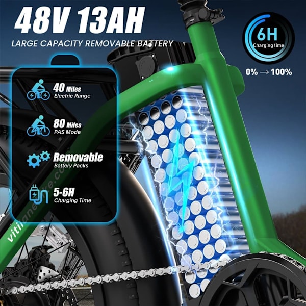 City Elcykel Vitilan U3 - Motor 48V 750W - Trin-igennem - Sammenklappelig