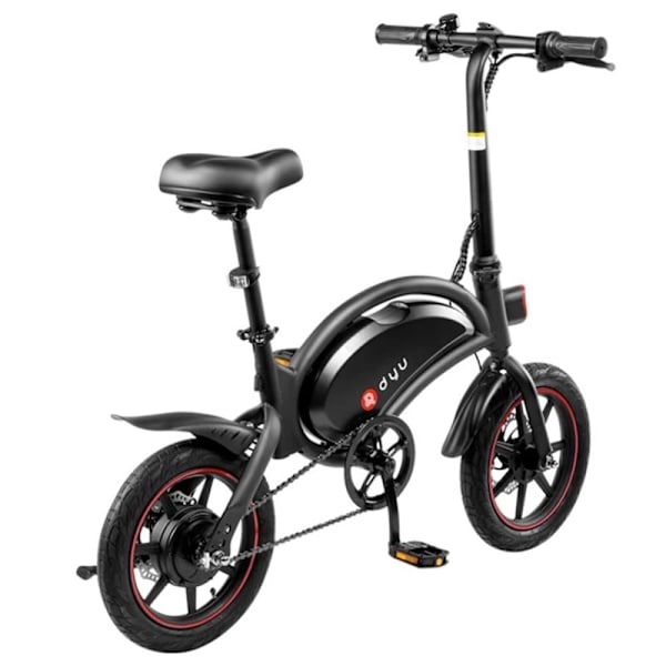 Mini Hopfällbar Elcykel DYU D3F, 14 Tum, Motor 36V 250W, Batteri 10Ah - Svart