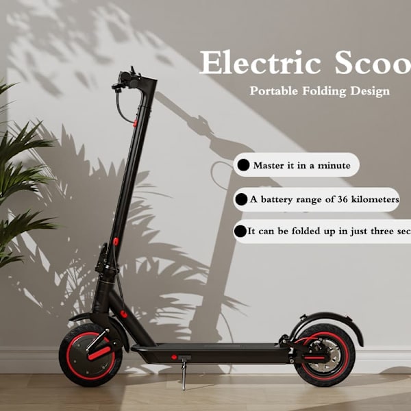 Ultralätt elsparkcykel AOVO T1 Pro, motor 36V 350W 36V, svart