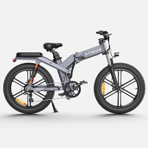 Taittuva sähköpyörä paksuilla renkailla ENGWE X26, moottori 48V 1000W, 19.2Ah ja 10Ah kaksoisakku, kolmoisjousitus Musta